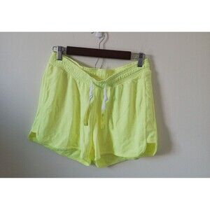 C &A Clockhouse Women's Elastic Waist Drawstring Lime Green Summer Shorts Size L